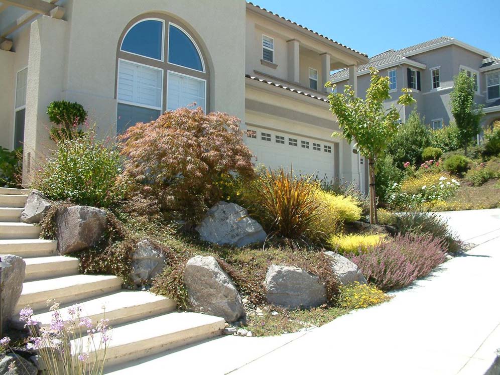 Rocks Instead of Retaining Wall