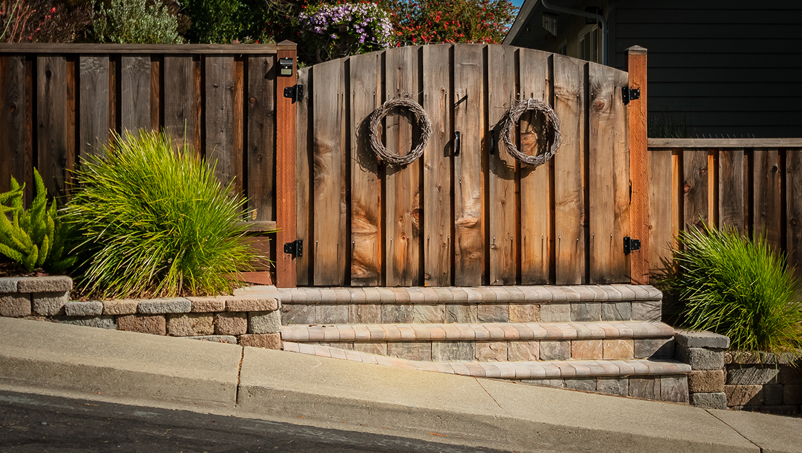 Gate with Two Wreaths