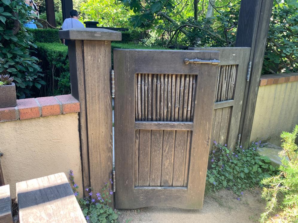 Wood Gate Between Garden Rooms
