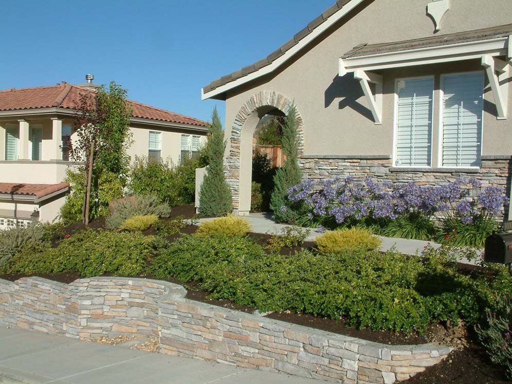 Stacked Rock Retaining Wall